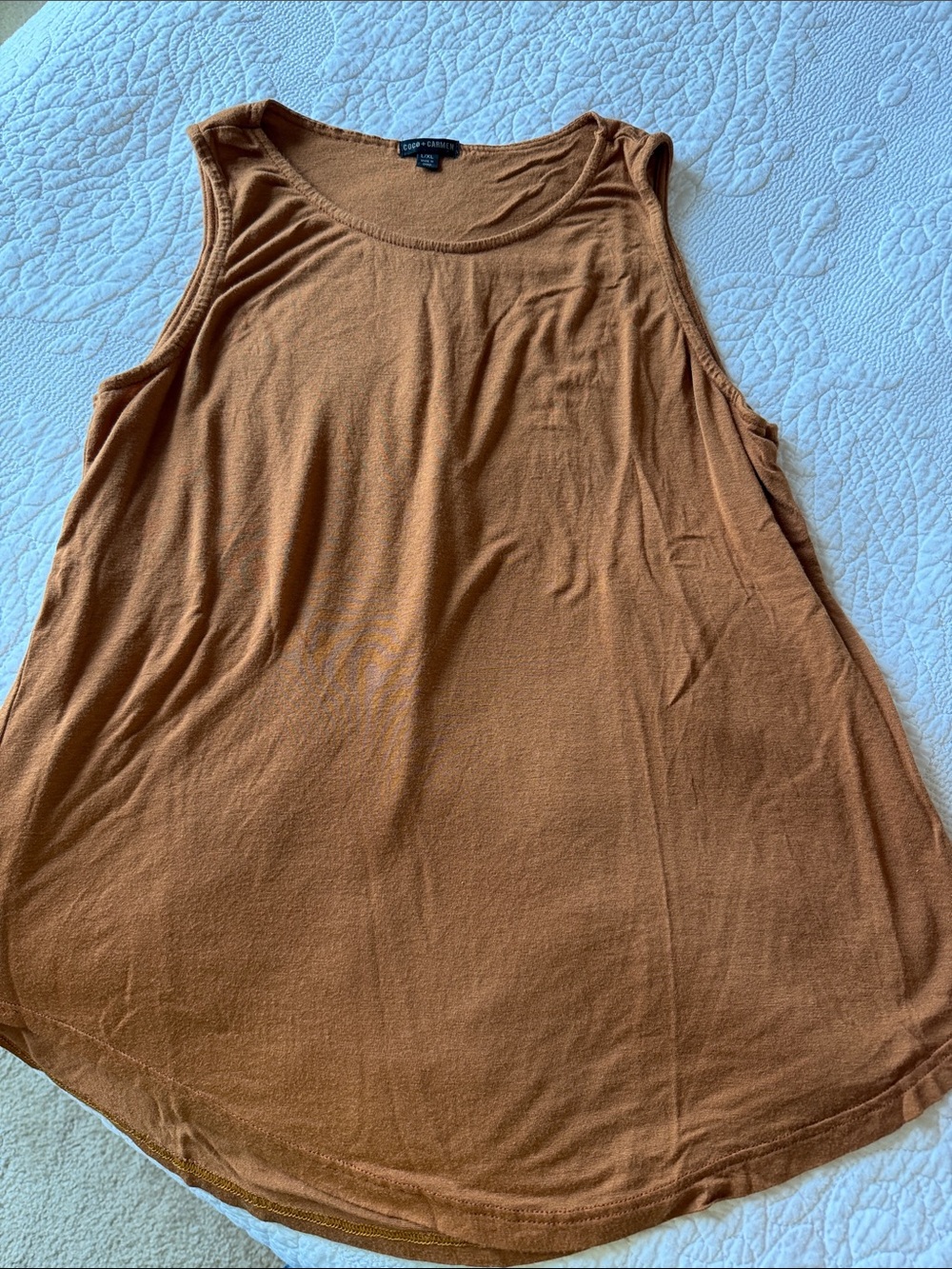 Coco + Carmen Sleeveless Tank Top in Rust Brown